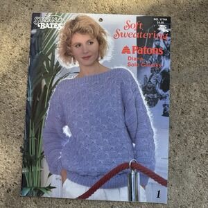 Vintage Susan Bates SOFT SWEATERING Sweater Sewing Craft Project Pamphlet H 1985